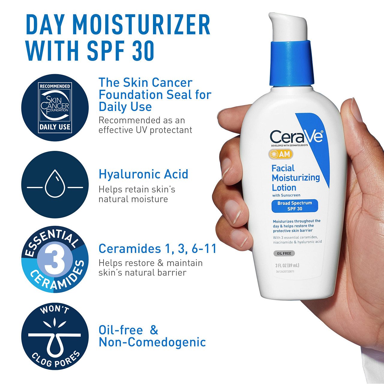 CeraVe AM Facial Moisturizing Lotion SPF 30/50  |89ml